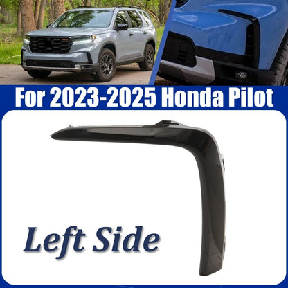 Front Bumper Molding Trim For 2023-2025 Honda Pilot Gloss Black Left Driver Side