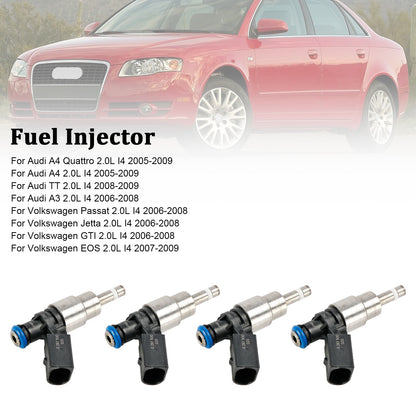4PCS Fuel Injector 06F906036A Fit Audi A3 A4 A6 Fit VW Golf Passat 2.0 Tfsi