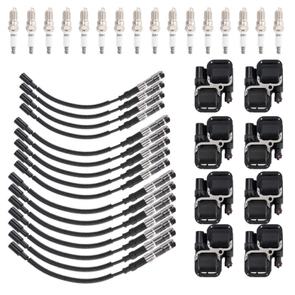 8x Ignition Coil+16xSpark plug+Wire Set UF359 For Mercedes-Benz C CLK ML Class