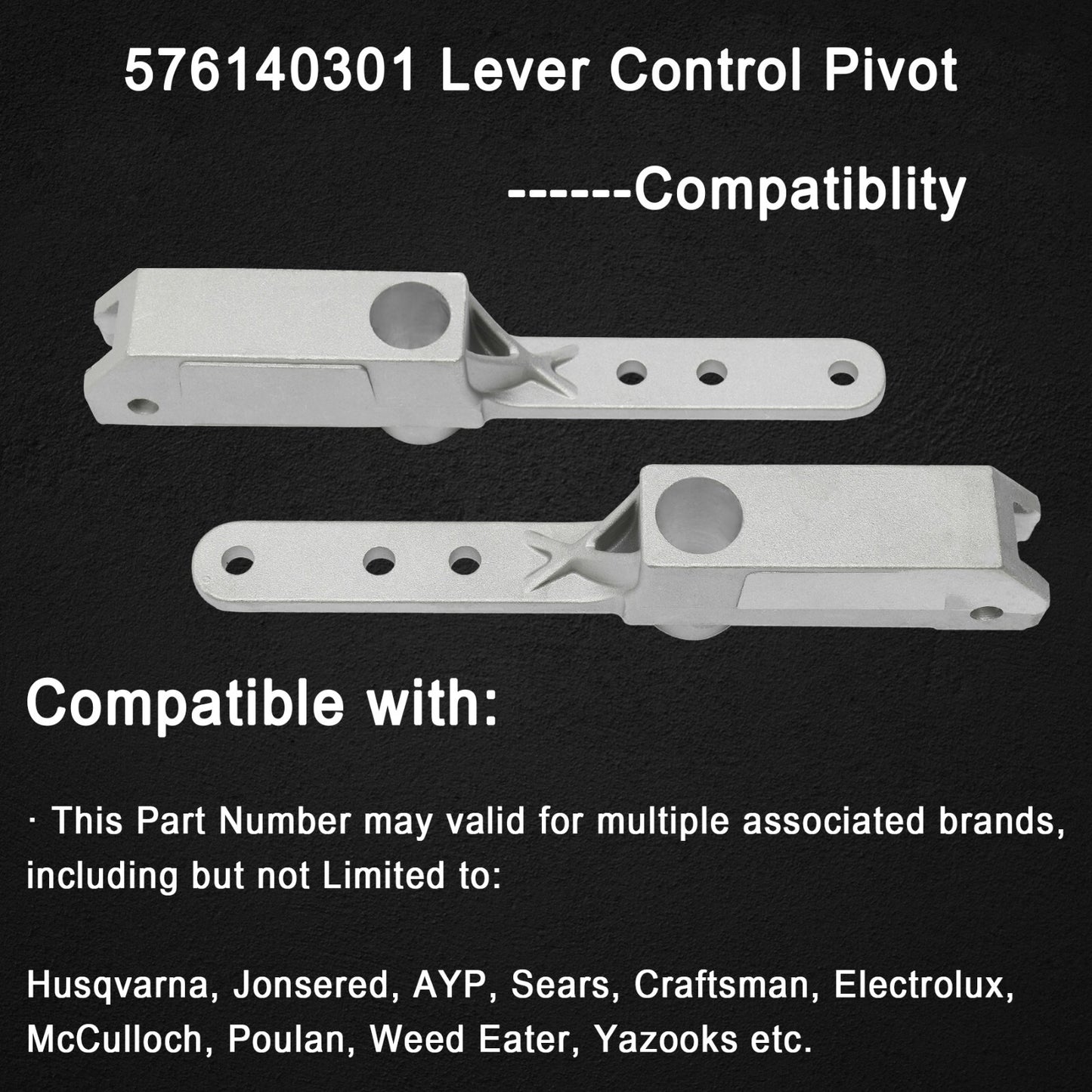 2x Lever Control Pivot Lawn Tractor Part Steering for Husqvarna Poulan 576140301