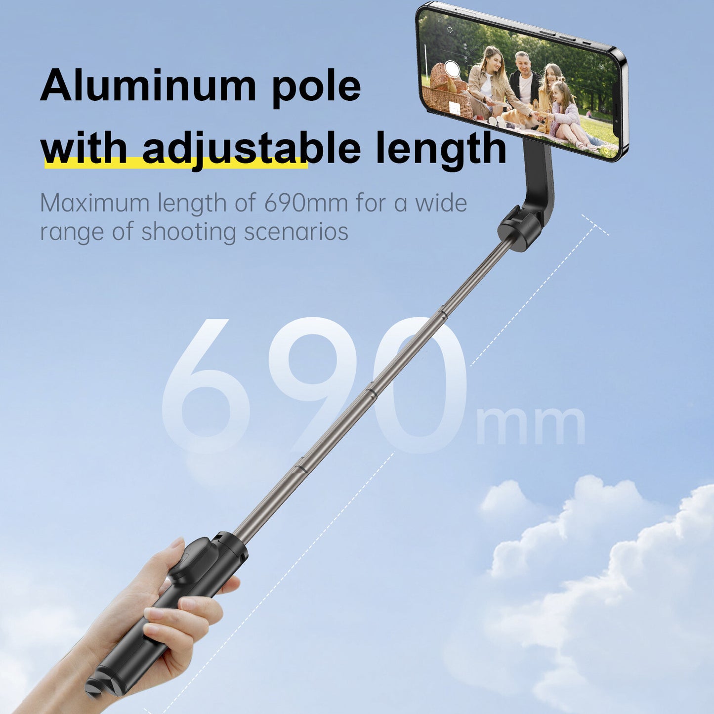 Magnetic Mobile Phone Mini Selfie Stick Remote Control Aluminum Alloy Tripod