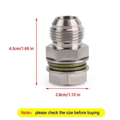N Turbo Oil Pan Sump Return Drain Adapter Bung Fitting 10AN to M18x1.5 Silver N