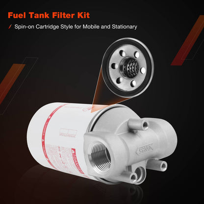 1" NPT Fuel Transfer Tank Pump Filter Kit w/30 Micron Spin-on Particulate Filter