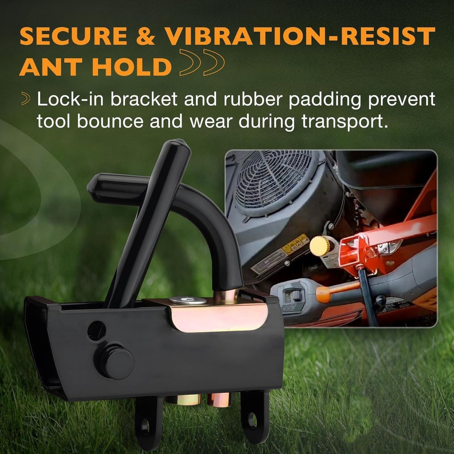 Mower Trimmer Rack Lockable For Most Walk-Behind Stand-On & ZTR Lawn Mower Black