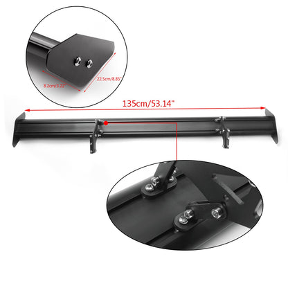 Adjust 53" No Drilling GT Rear Truck Wing Racingpoiler Aluminum Universal BLK