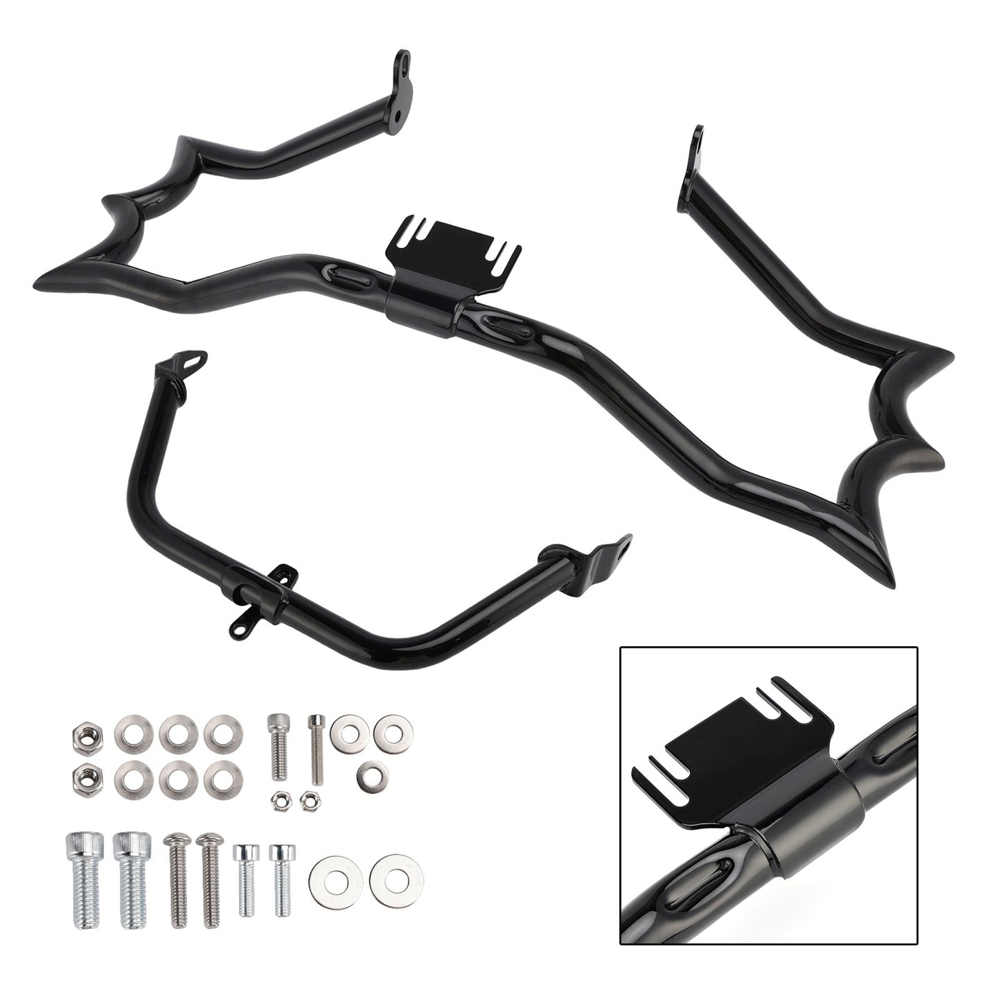 Engine Guard Crash Bar&Fairing Bracket Kit Black For Touring Road King Street