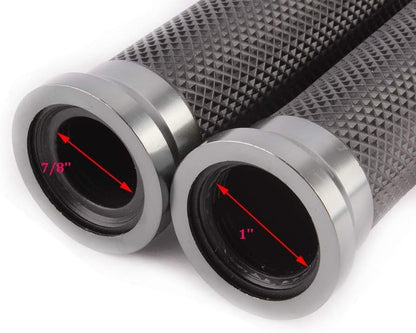 Titanium 7/8" 1" Handlebar Hand Grip Rubber Gel For Honda Suzuki Kawasaki Yamaha