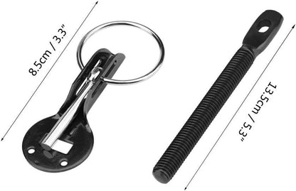 Car Universal Black Hood Pin Pins Lock Alloy Steel Mount Bonnet Latch Kit Racing