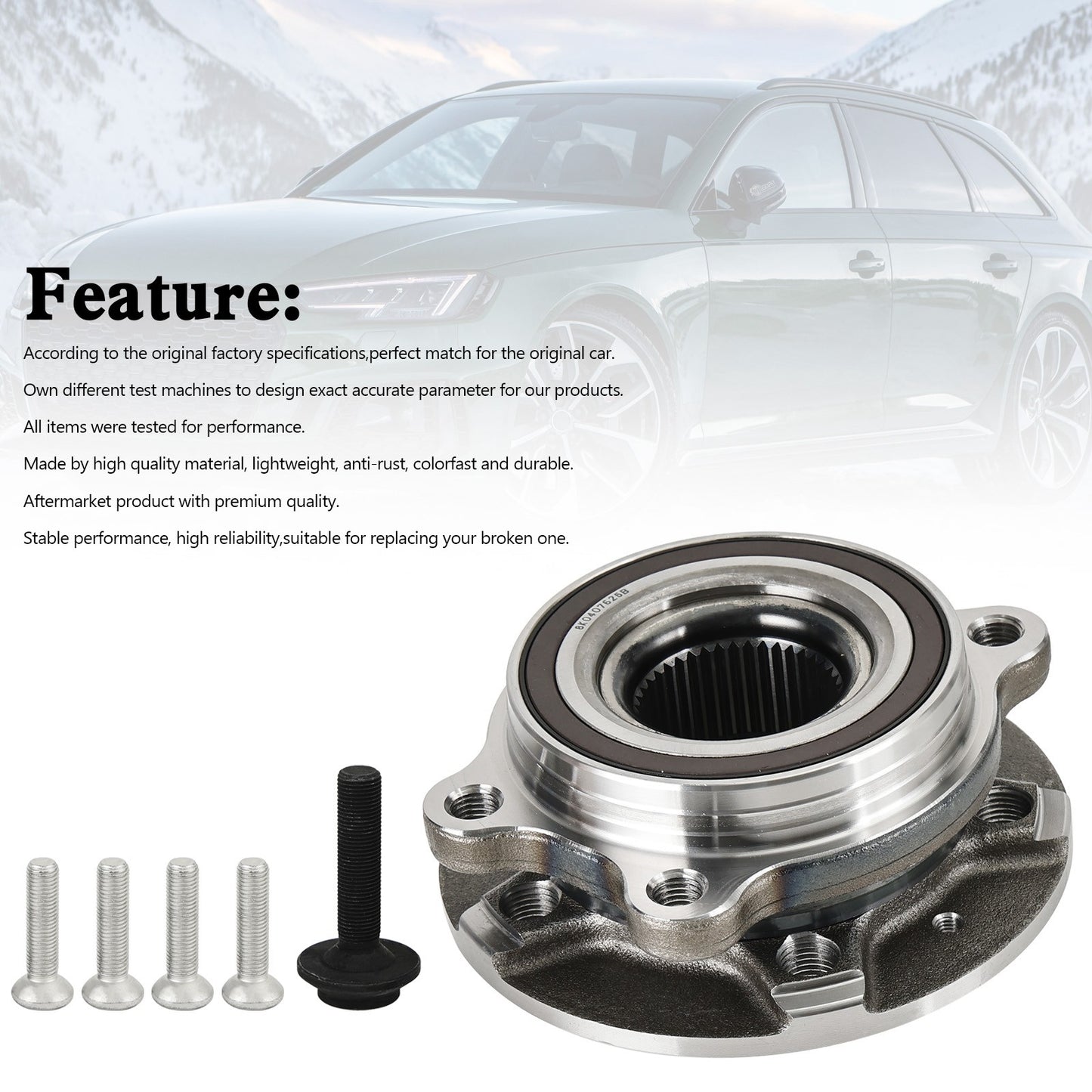 Front Wheel Bearing Hub 8K0407625B For Audi A6 RS6 C7 2011-2017 2016 2015 2014