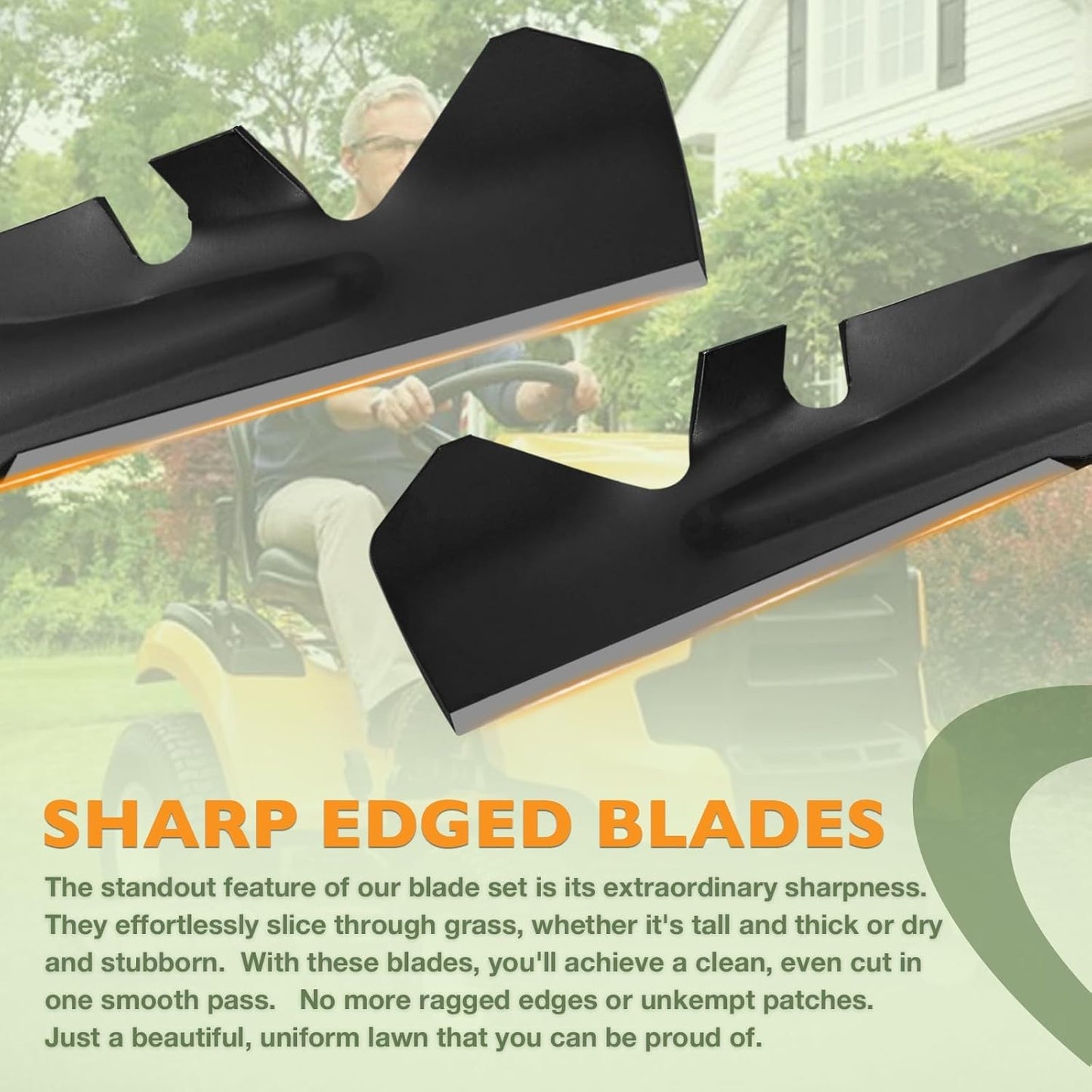 2x 21" Mower Mulching Blade Set Fits Cub Cadett XT1-LT42 XT2-LT42 490-110-C202