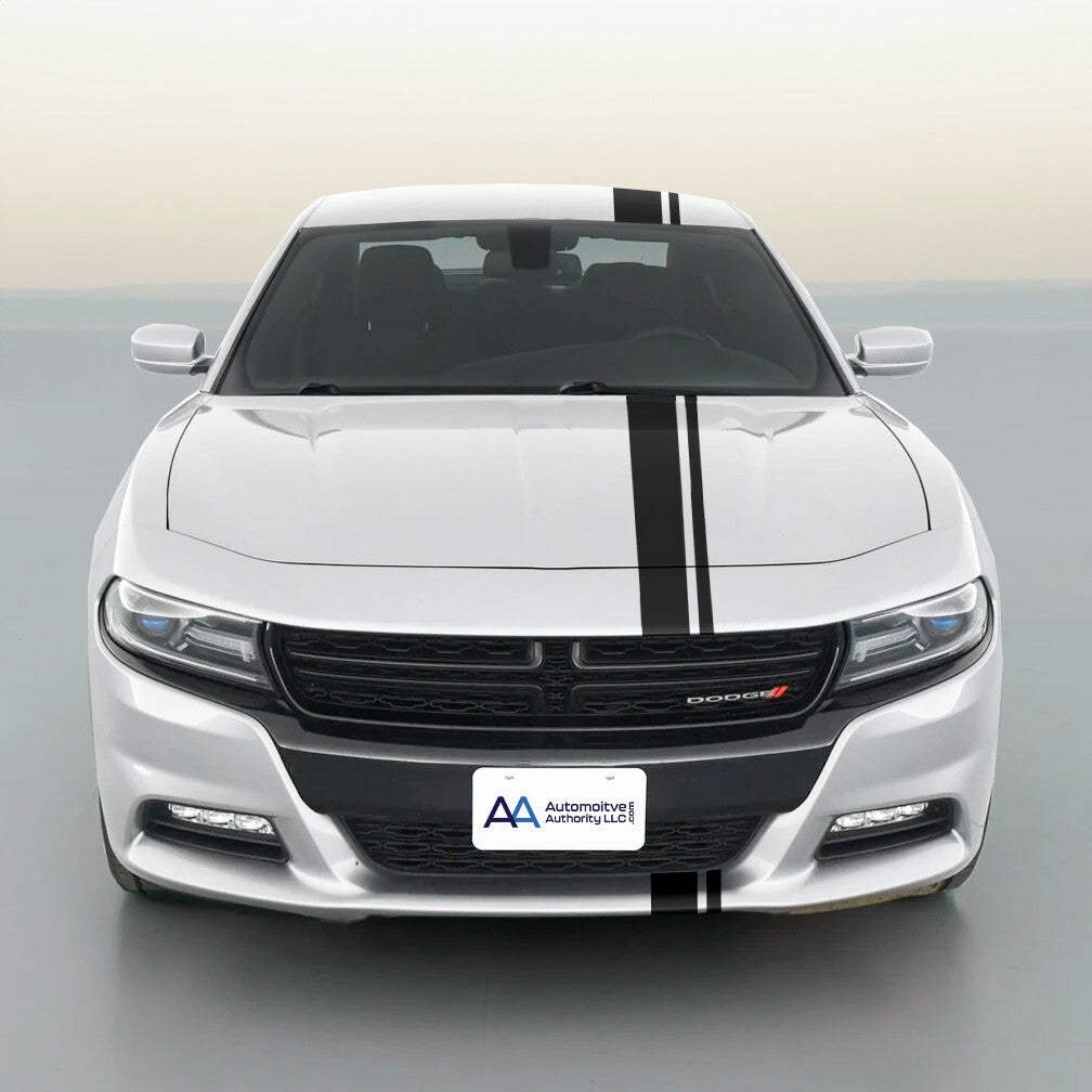 6" OFFSET VINYL RALLY STRIPE RACING STRIPE KIT + BONUS KIT For DODGE CHARGER