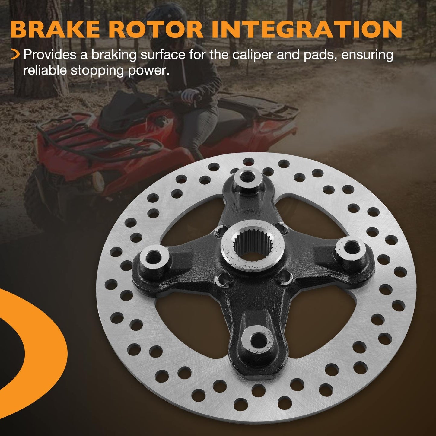 Wheel Hub &Brake Rotor w/Studs for Can-Am Outlander 450 500 570 650 800 850 1000