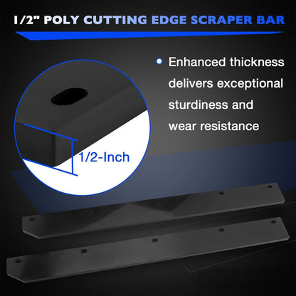 2-Pack 1/2" Poly Cutting Edge Scraper Bar For John Deere 54" Snow Plow M75679