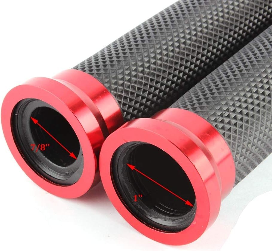 Red 7/8" & 1" Handlebar Hand Grips Rubber Gel For Honda Suzuki Kawasaki Yamaha