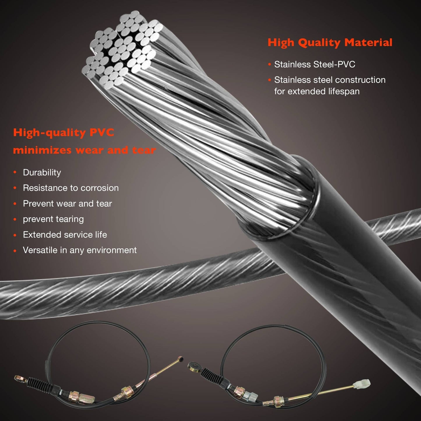 2x Manual Transmission Shift Control Cable For 1996-2000 Toyota RAV4 33821-42070
