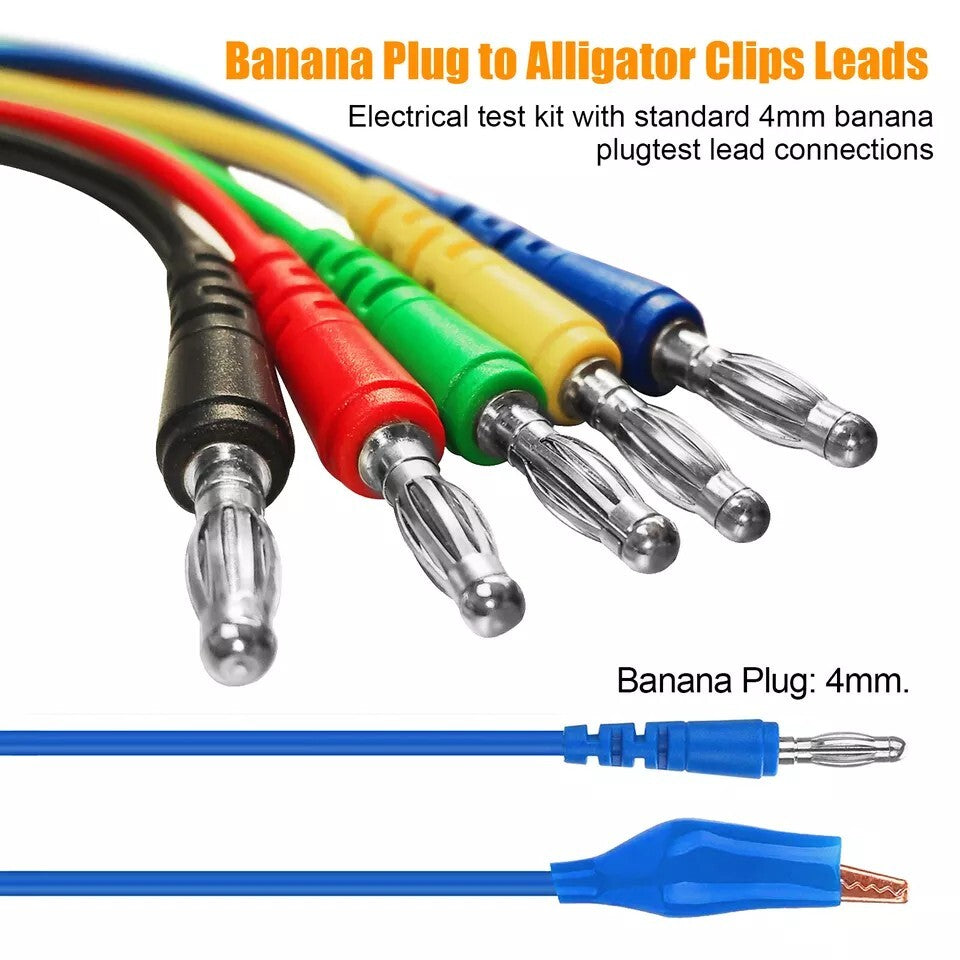 22Pcs Automotive Back Probe Kit Multimeter Test Leads Alligator Clips Wire Tool