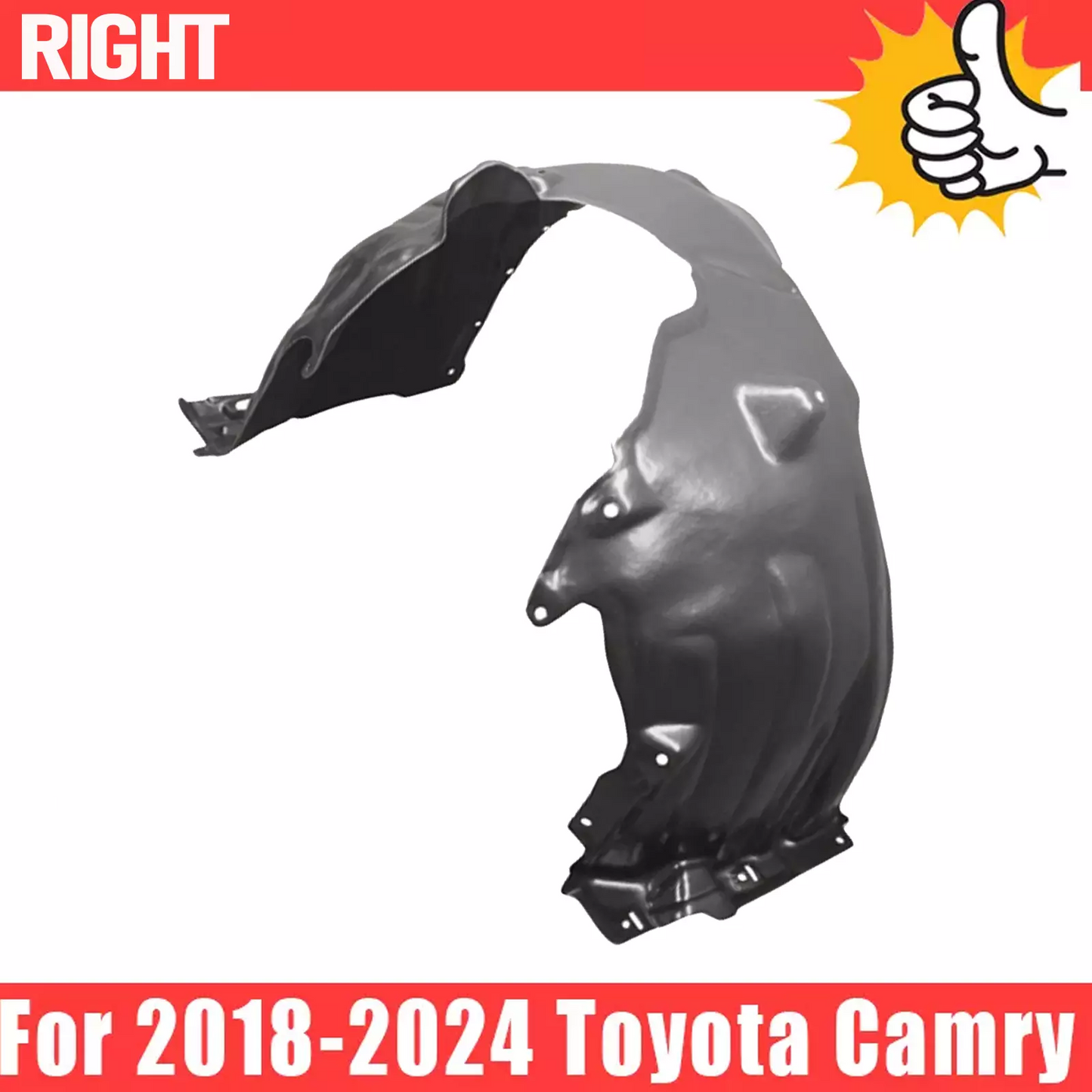 For 2018-2024 Toyota Camry RH Passenger Side Front Fender Inner Liner 5387506280