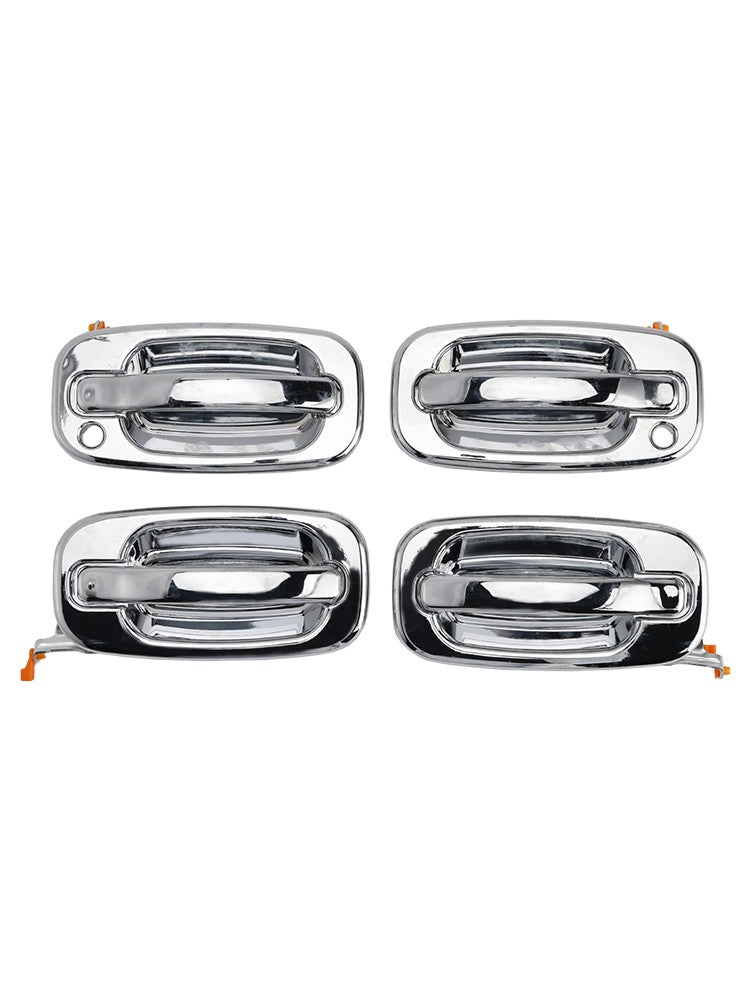 4PCs Front Exterior Door Handle Set Chrome For Chevy GMC Silverado 99-06