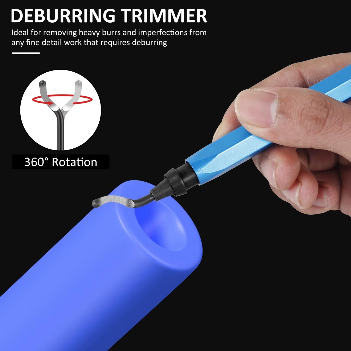 Deburring Tool Set Metal Handle Deburrer + 10PCS BS1010 HSS Burr Removal Blades