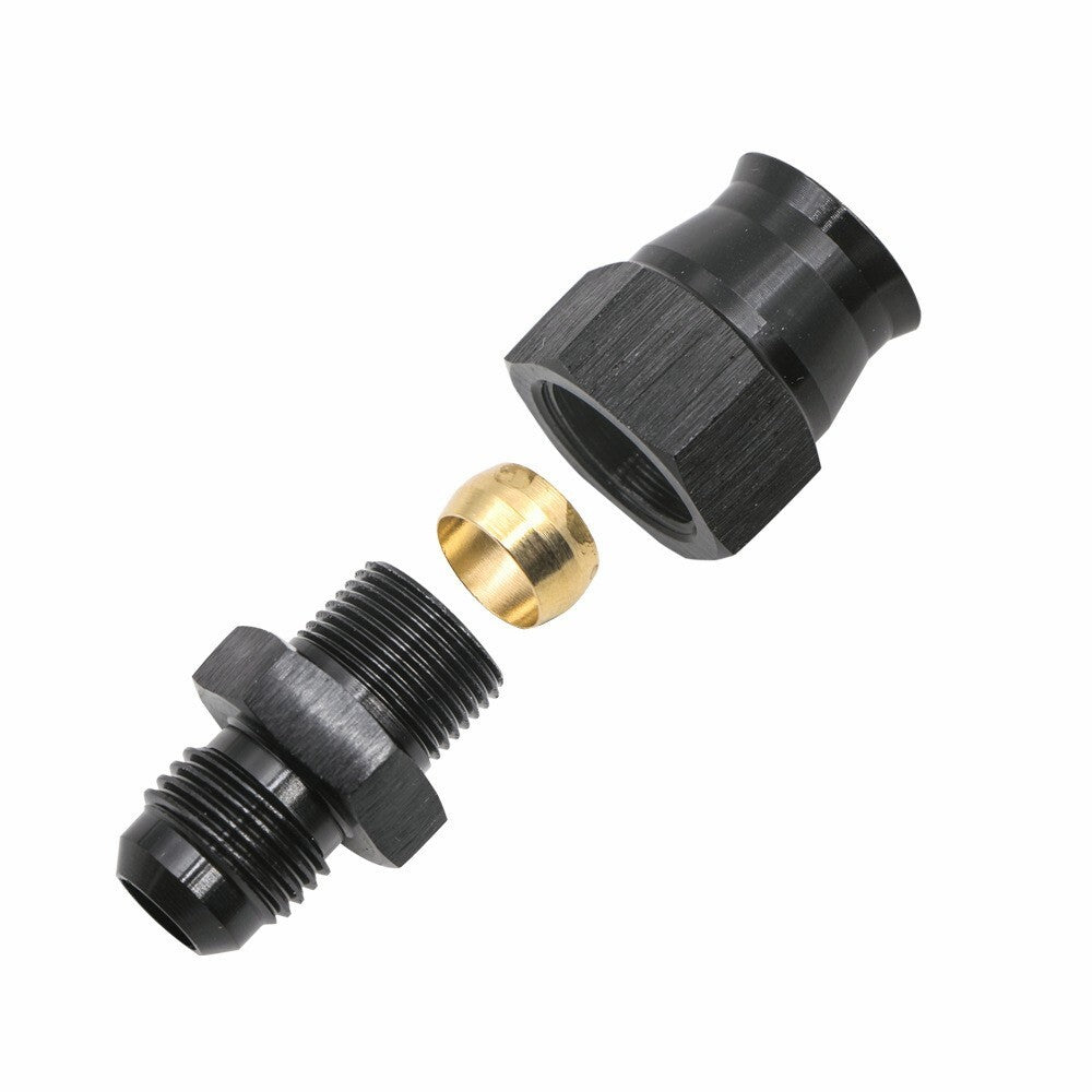 6AN Male to 5/16" Hardline Compression Fitting Adapter Aluminum 2Pcs