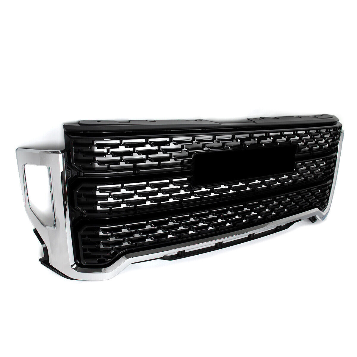 Front Bumper Grille Black w/Chrome Trim Fit GMC Sierra 2500 HD/3500 HD 2020-2023