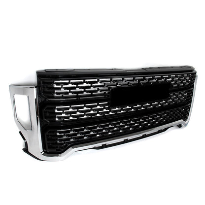 Front Bumper Grille Black w/Chrome Trim Fit GMC Sierra 2500 HD/3500 HD 2020-2023