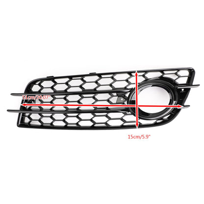 Black Honeycomb Style Fog Light Grill Bumper For Audi A4 S-LINE S4 2008-2012