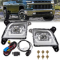 2x Front Driving LED Fog Lights w/ Switch & Wiring Kit For 19-23 Chevy Silverado