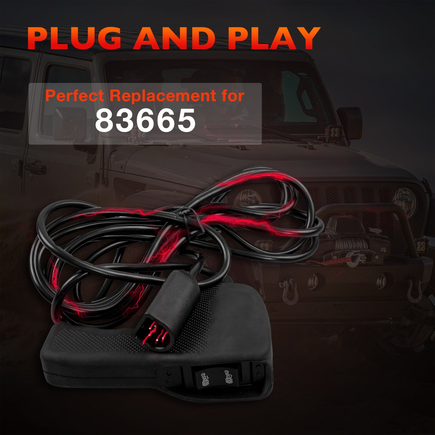 83665 Winch Remote Control For Warn M8000 M10000 M12000 HS9500 Winch Controller