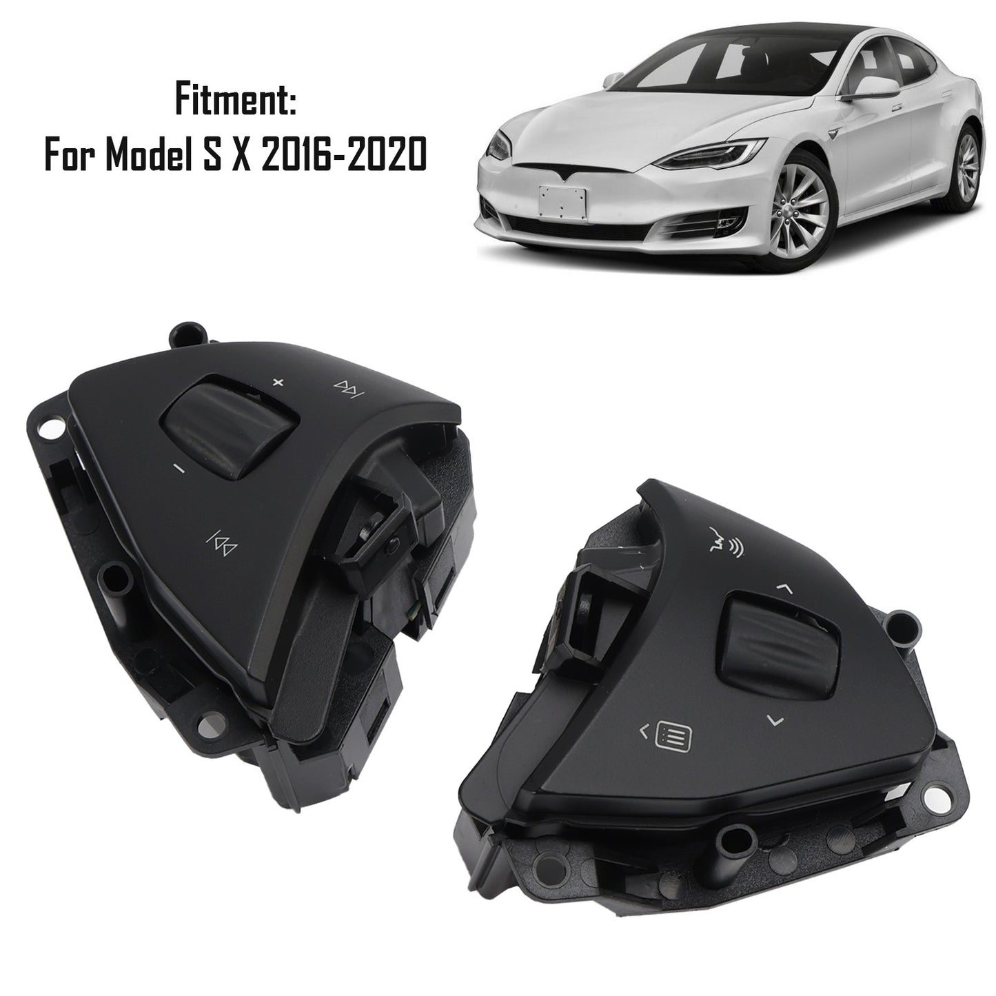 Left+Right Steering Wheel Audio Voice Control Button For Tesla Model S X 16-20