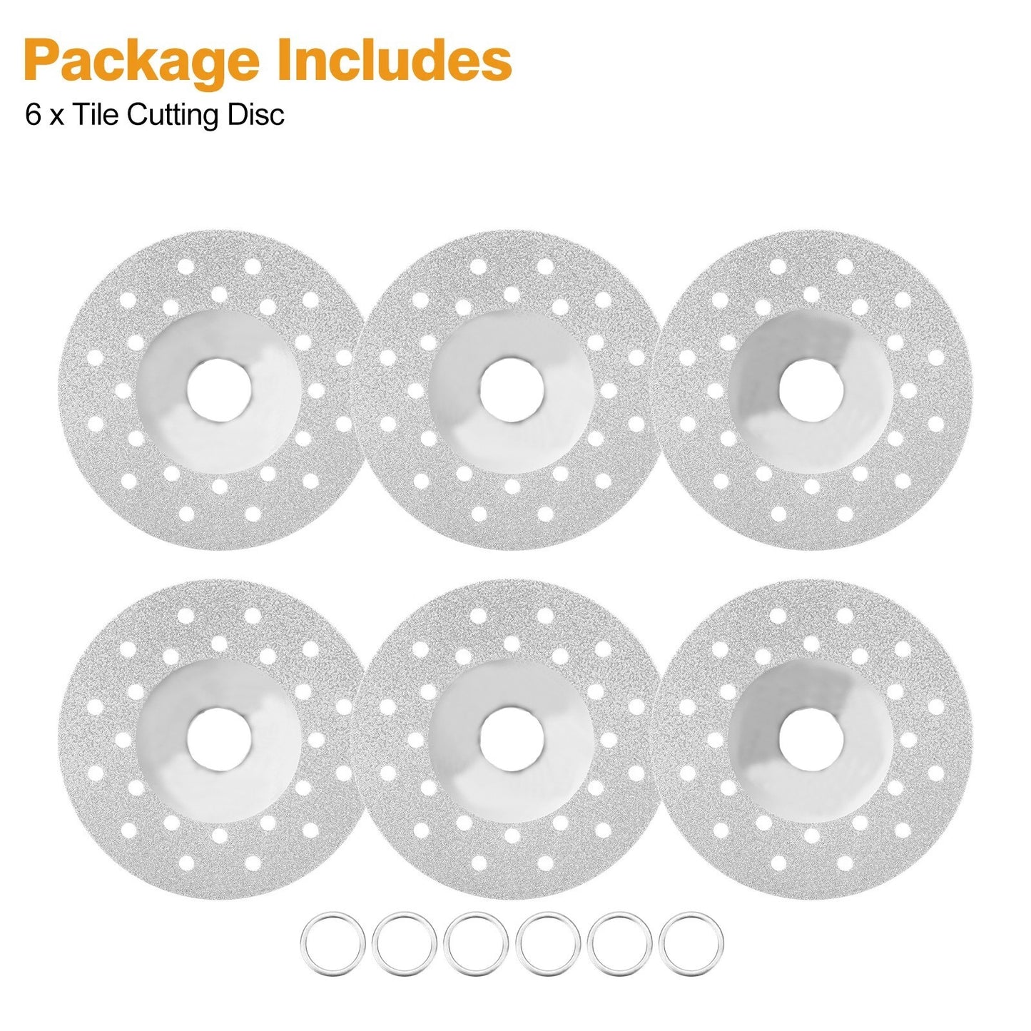 6PCS 4" Rock Slab Grinding Disc Diamond Tile Cutting Saw Blade for Angle Grinder