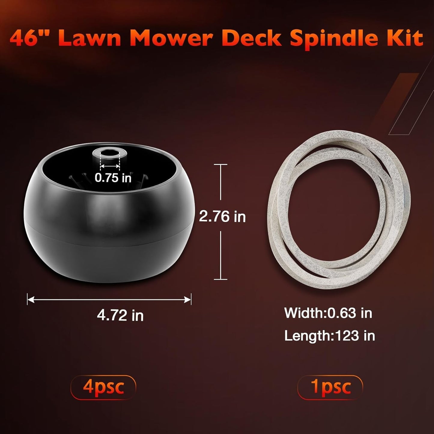 46" Mower Blade Spindle Belt Wheel Idler Kit For Husqvarna RZ4623 RZ46i Z246