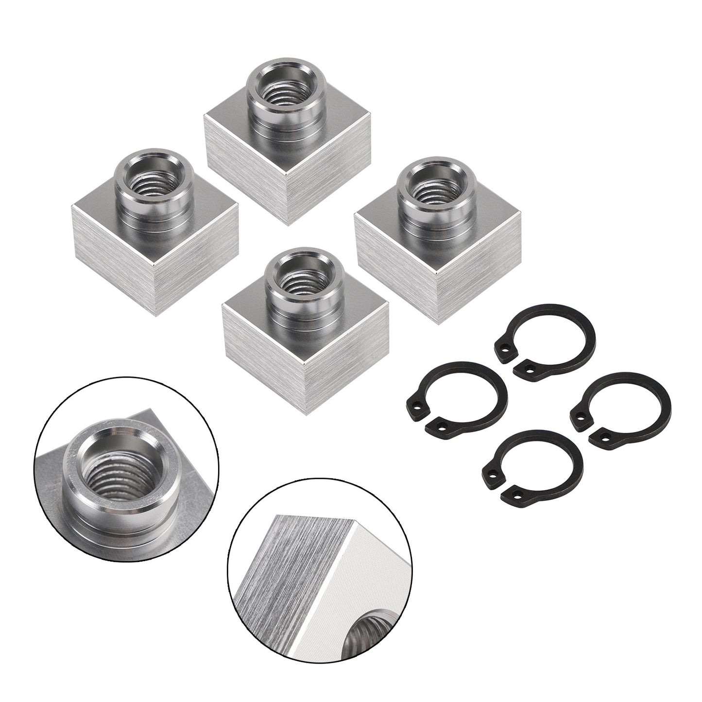 4X Set Snowmobile Trailer Insert Nut & Snap Ring 04414 03400 For Triton Xt & Lt