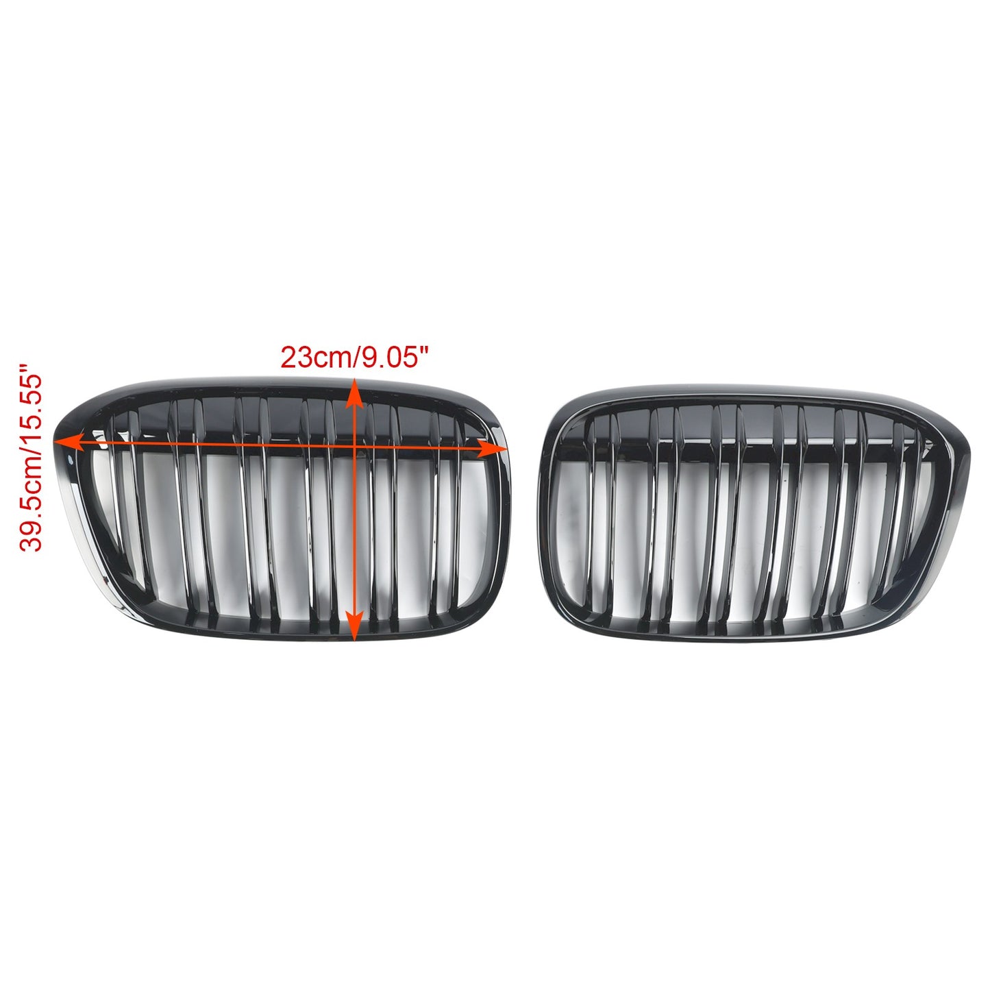 2PCS Gloss Black Front Kidney Grill Grille Fit BMW X1 F48 F49 2016-19 2017