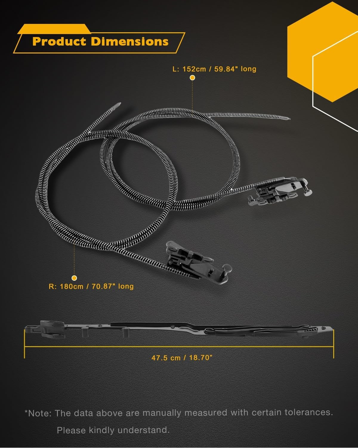 Sunroof Cable Track Repair Kit for Ford F-150 F-250 F-350 Crew Cab 2015-2024