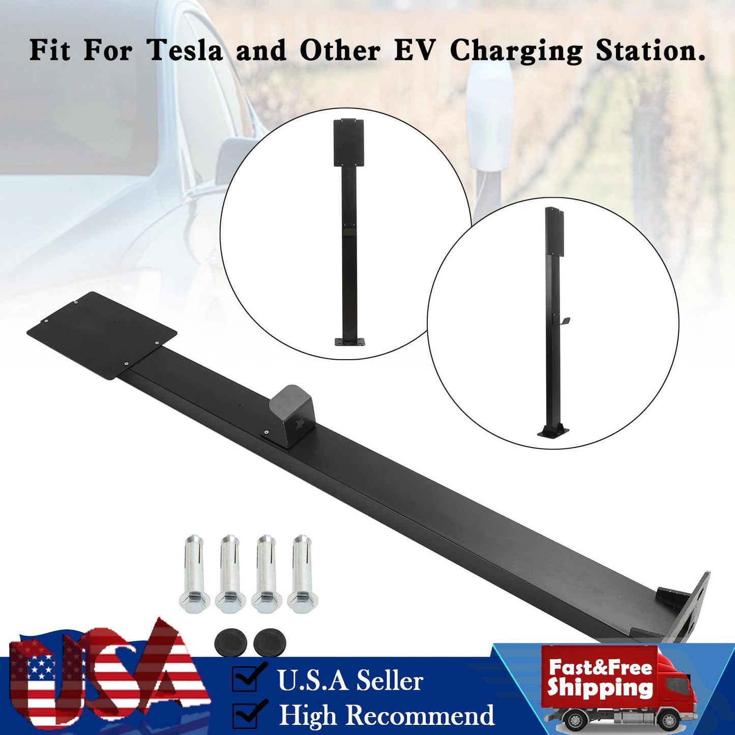 Pedestal Mounted EV Charging Station EV Charger Stand For Tesla Charging Station