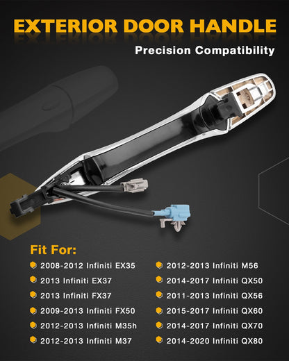 Exterior Passenger Door Handle w/ Smart Keyless Entry System For 08-20 Infiniti