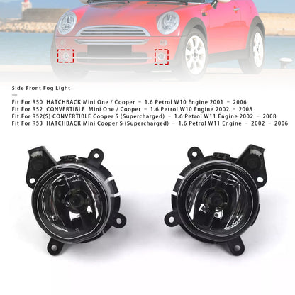 Pair Front Bumper Fog Lights For Mini Cooper One R50 R52 R53 63176925050