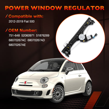 For 2012-2019 Fiat 500 Front Left Power Window Regulator w/ Motor Assy 751-648