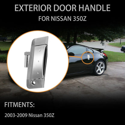Exterior Door Handle Driver & Passenger Side Silver for 2003-2009 Nissan 350Z