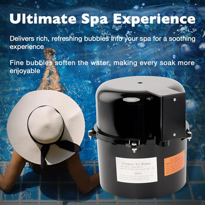 6315141 Pool Spa Blower For Air Supply Silencer 2" Plumbing 1-1/2HP 120V Hot Tub