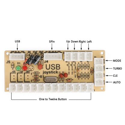 Zero Delay Arcade USB Encoder PC to Joystick to Joystick Fit for PC Games NEW