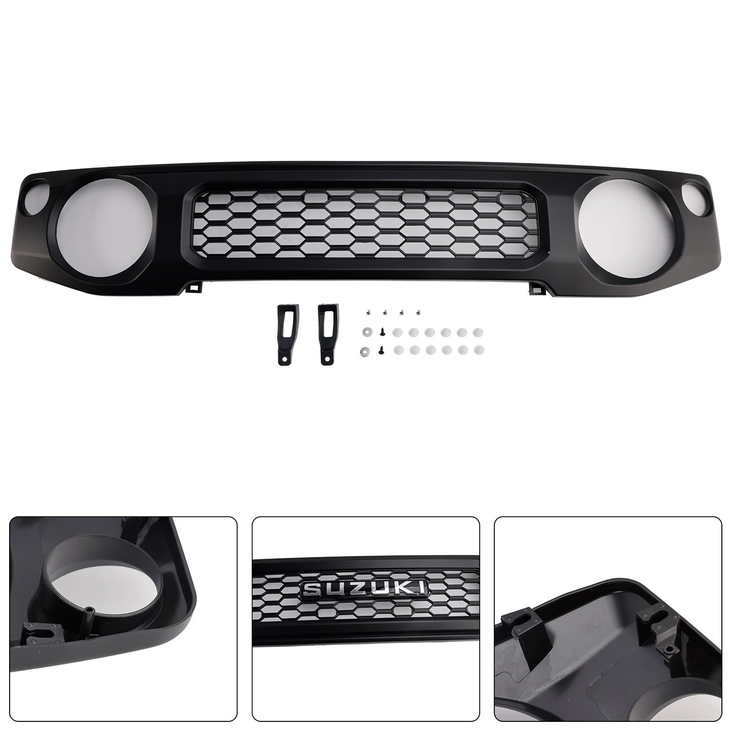 Black Honeycomb Front Bumper Grille Grill Fit Suzuki Jimny JB74 2019~2023