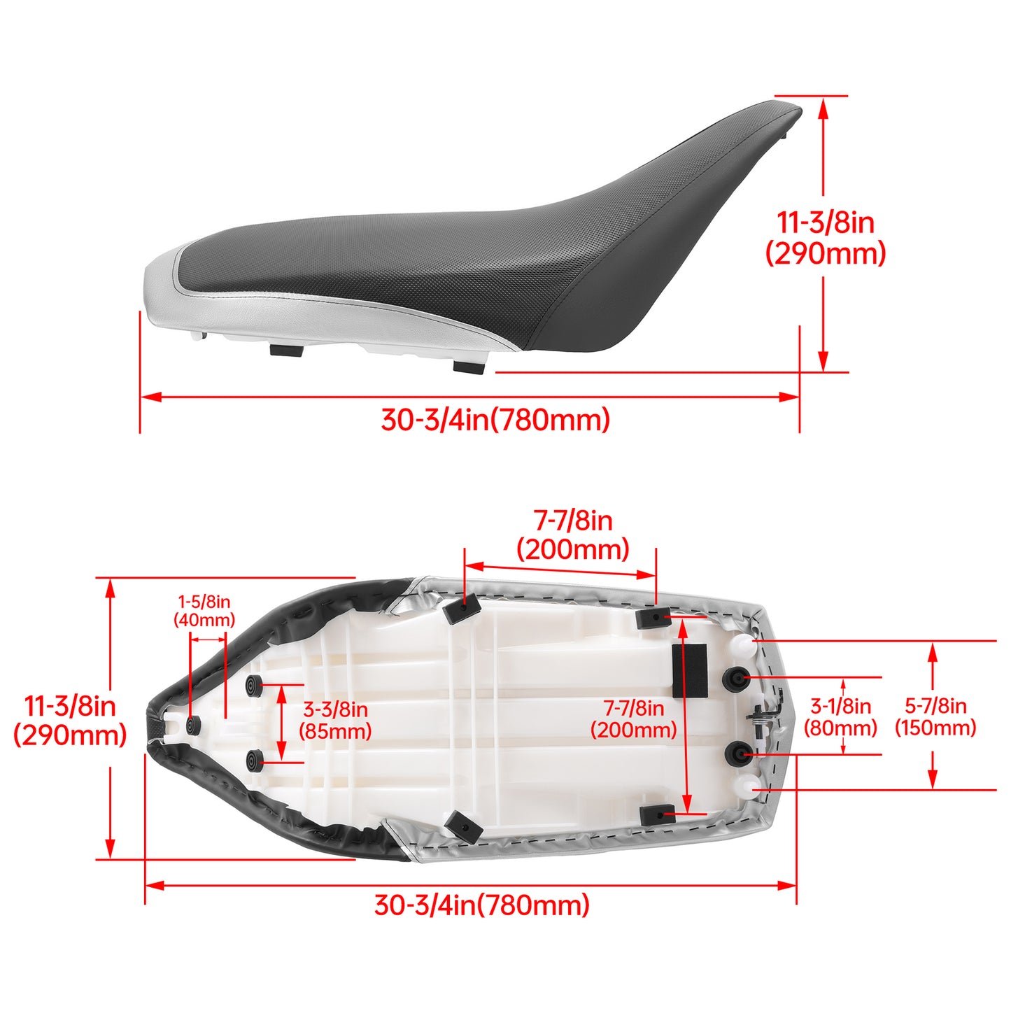 Solid Spare Complete Seat Plastic Black Silvery For Yamaha Raptor 660R 2001-2005