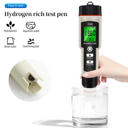 ??Portable 4 In 1 Hydrogen-Rich Test Pen PH/ORP/TEMP Water Quality Meter Tester