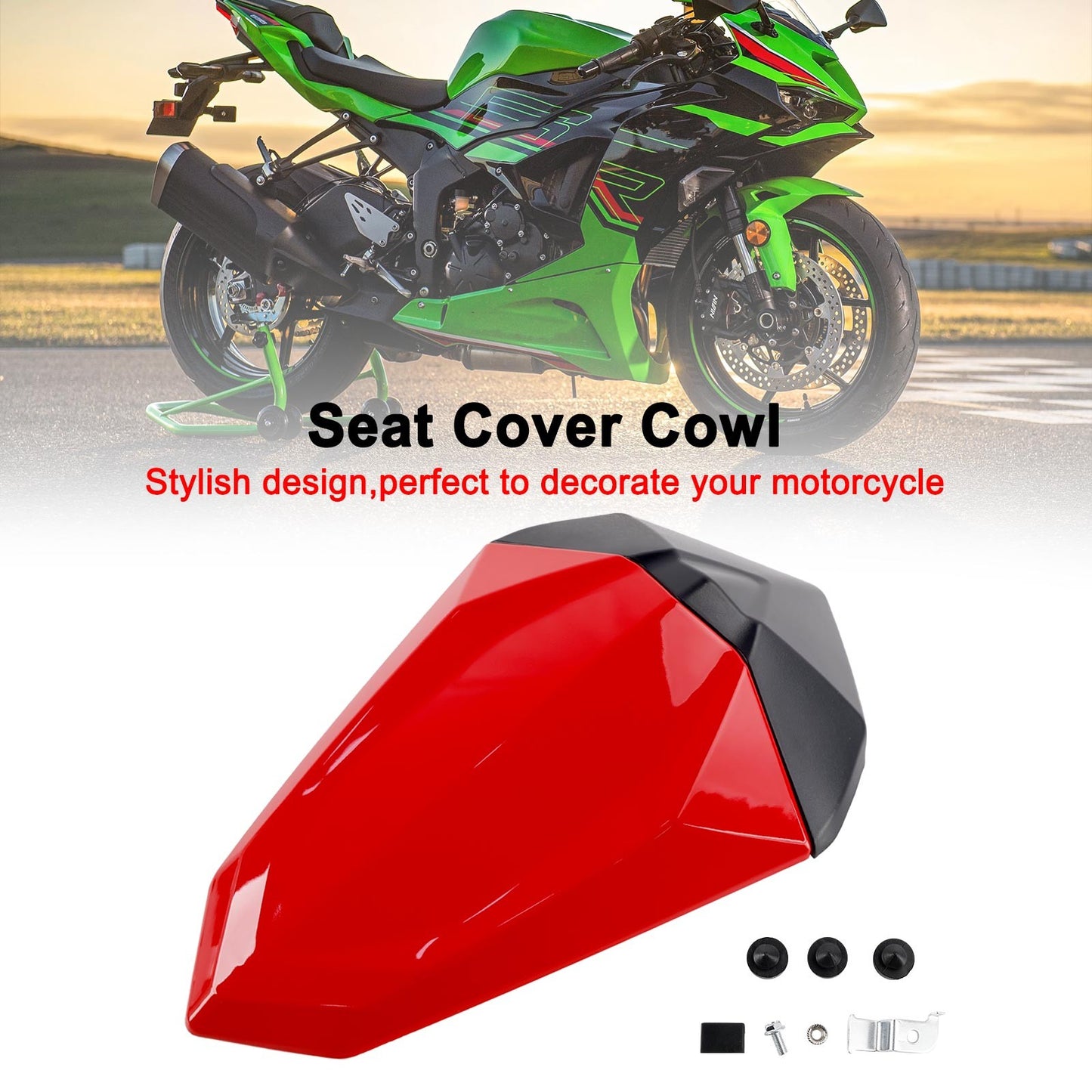 Tail Rear Seat Fairing Cowl for Kawasaki Ninja 500 EX500R Z500 24-25 Red