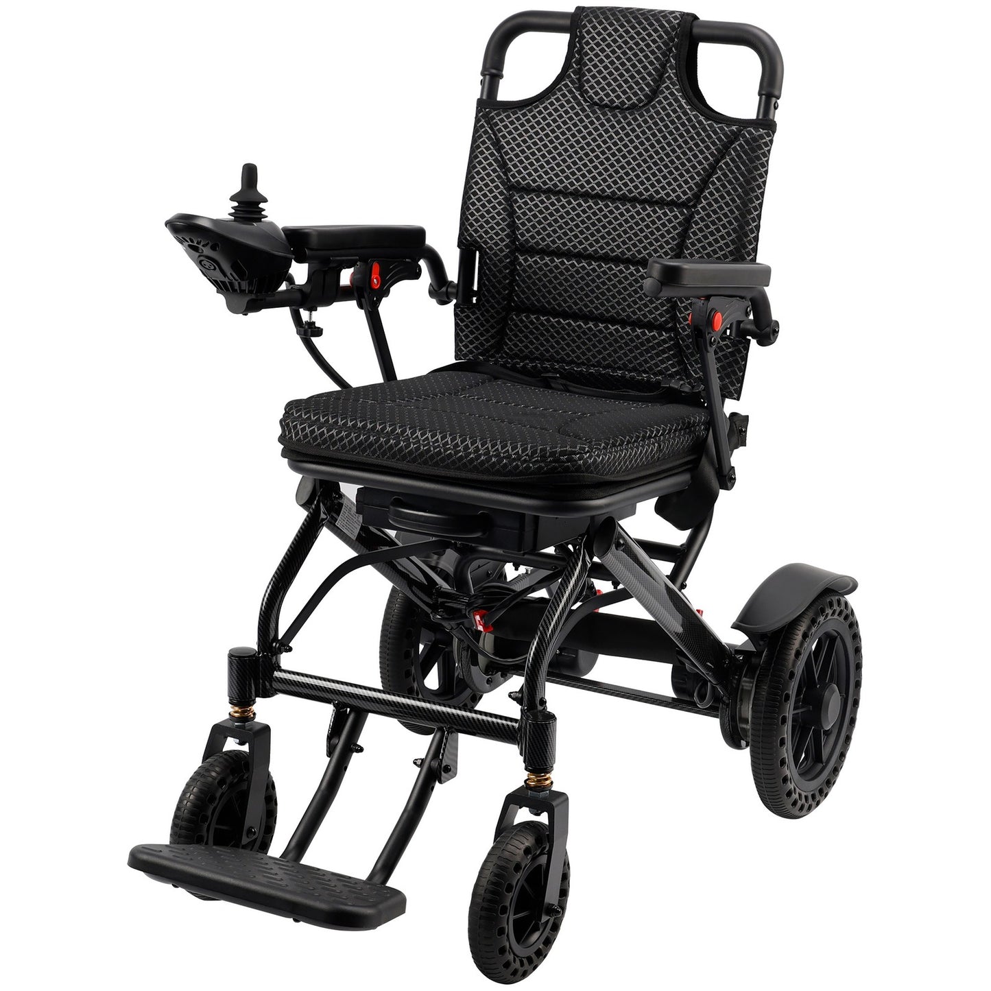 360W Electric Wheelchair Lightweight Folding Wheelchair for Adults Seniors_Black