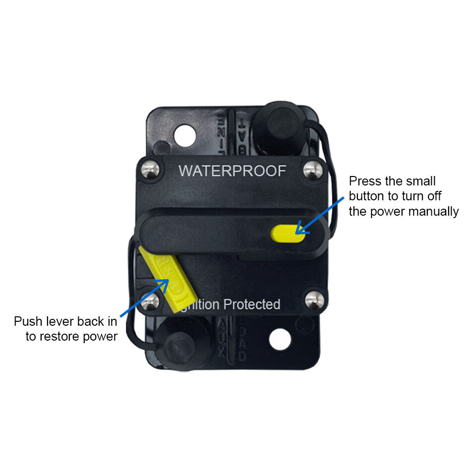 40A Circuit Breaker with Reset Waterproof for Auto Trailer Truck RV Marine Audio