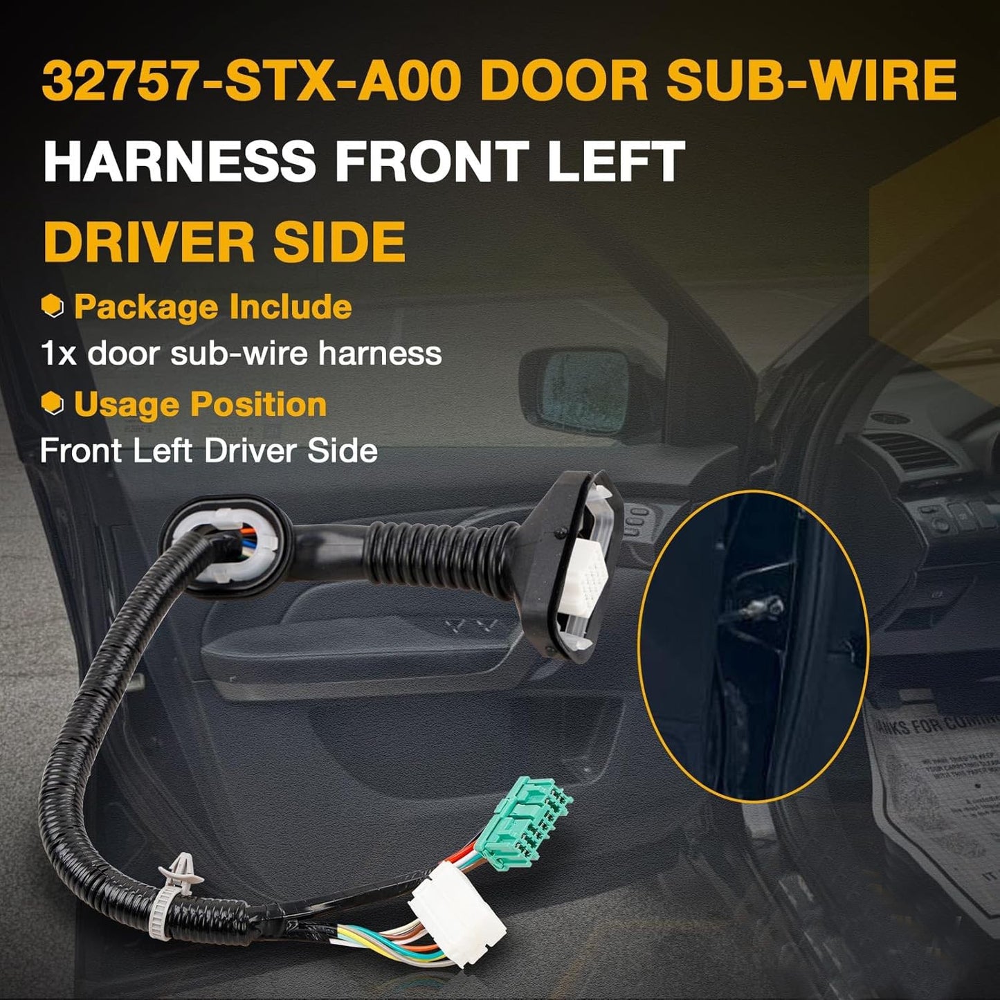 32757-STX-A00 Sub-Wire Door Driver Side For Acura MDX 2007 2008 2009 32757STXA00