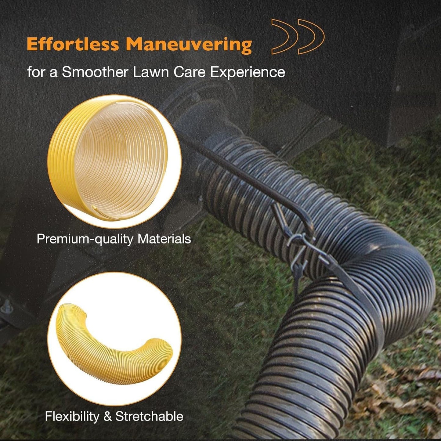 4 Foot of 8" Leaf Vac Vacuum Grass Catcher Flex Hose For DR Agri Fab Trac Vac